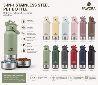 Stainless Steel 3-in-1 Bottle
