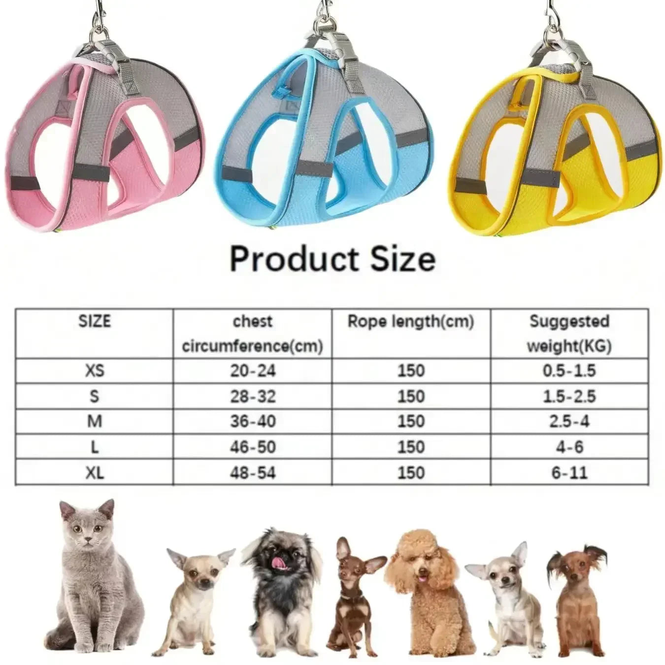 Reflective Cat Harness & Leash Set
